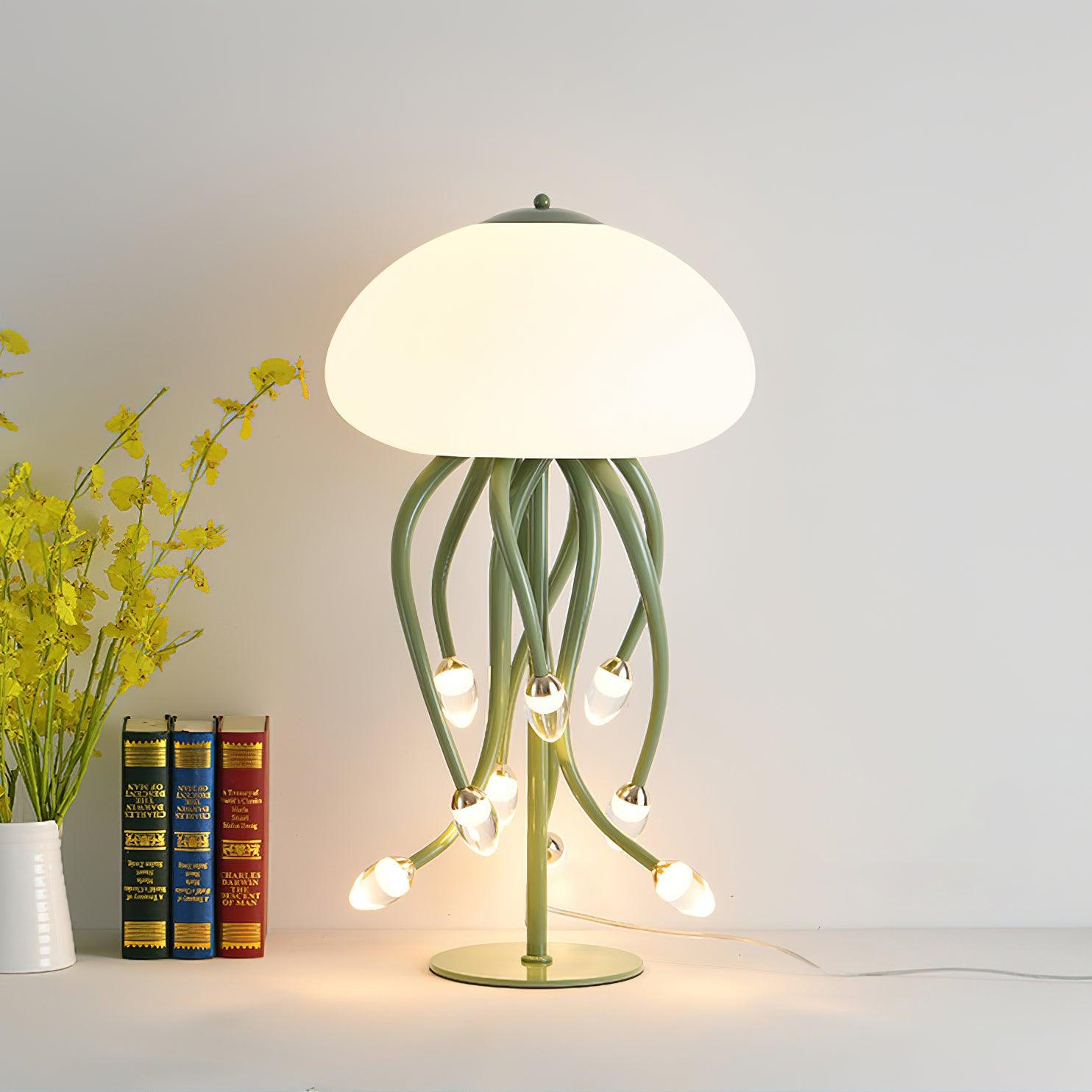 Modern Jellyfish Acrylic Table Lamp Integrated LED Decorative Nightstand Lighting