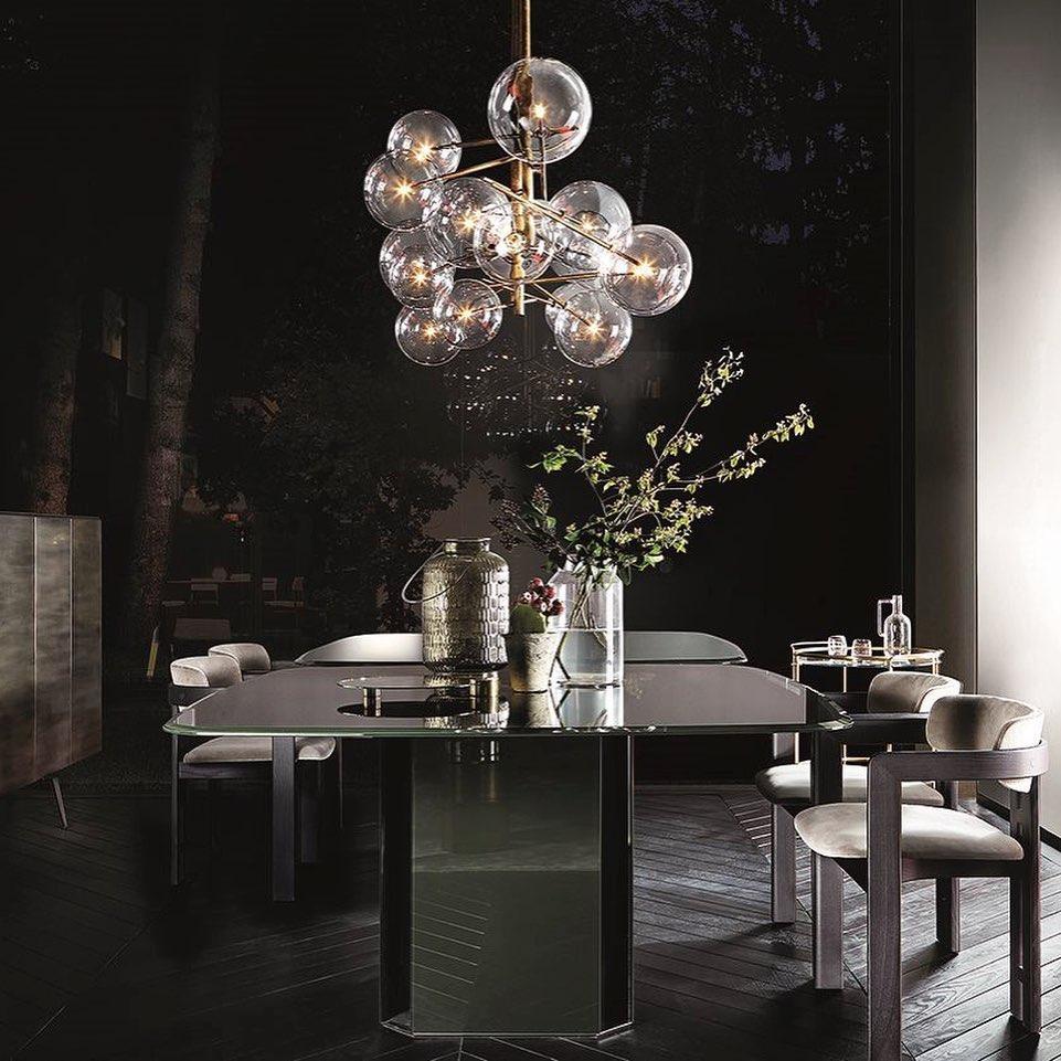 modern-glass-bubble-chandelier-with-burnished-brass-finish-and-led-integrated-lighting