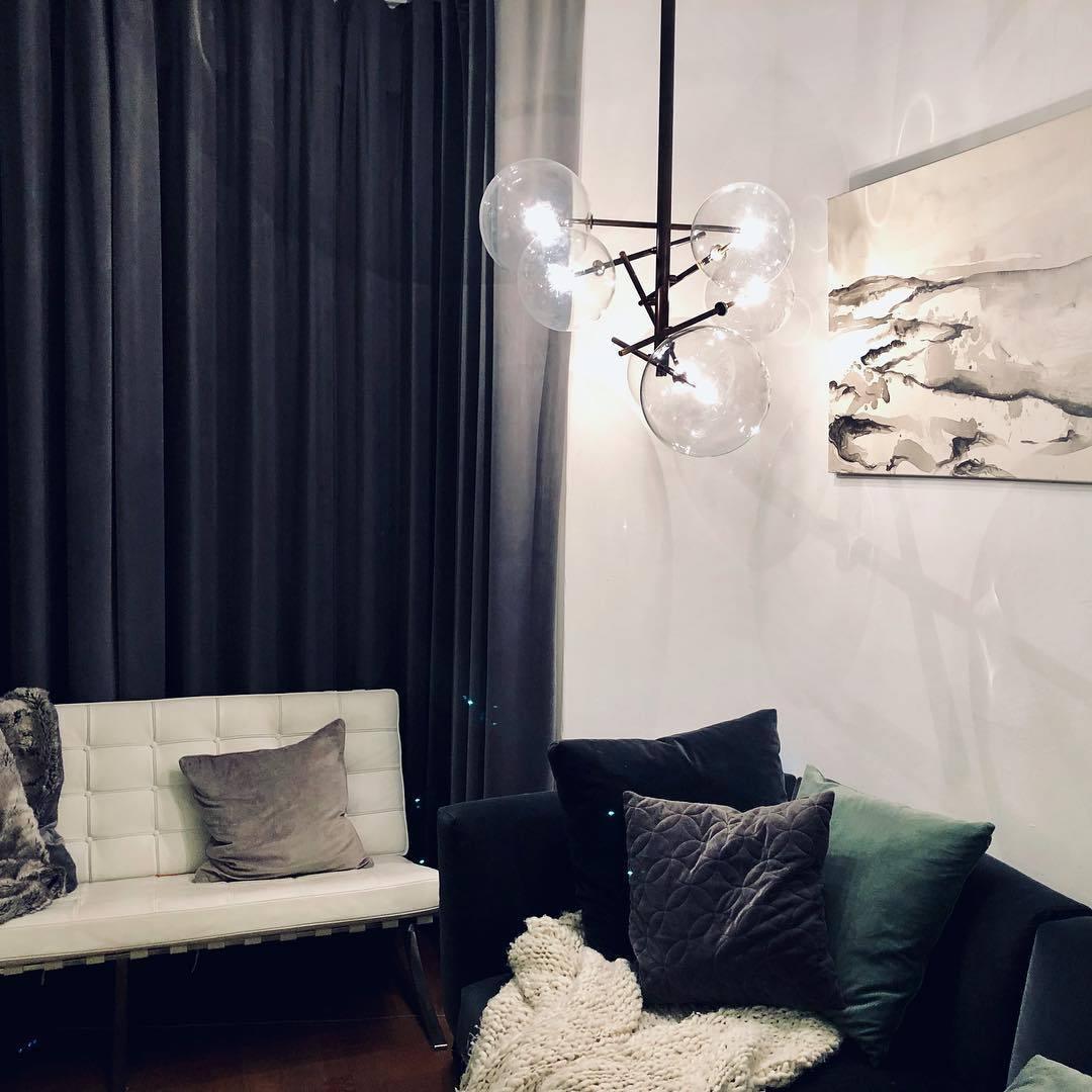 modern-glass-bubble-chandelier-with-burnished-brass-finish-and-led-integrated-lighting