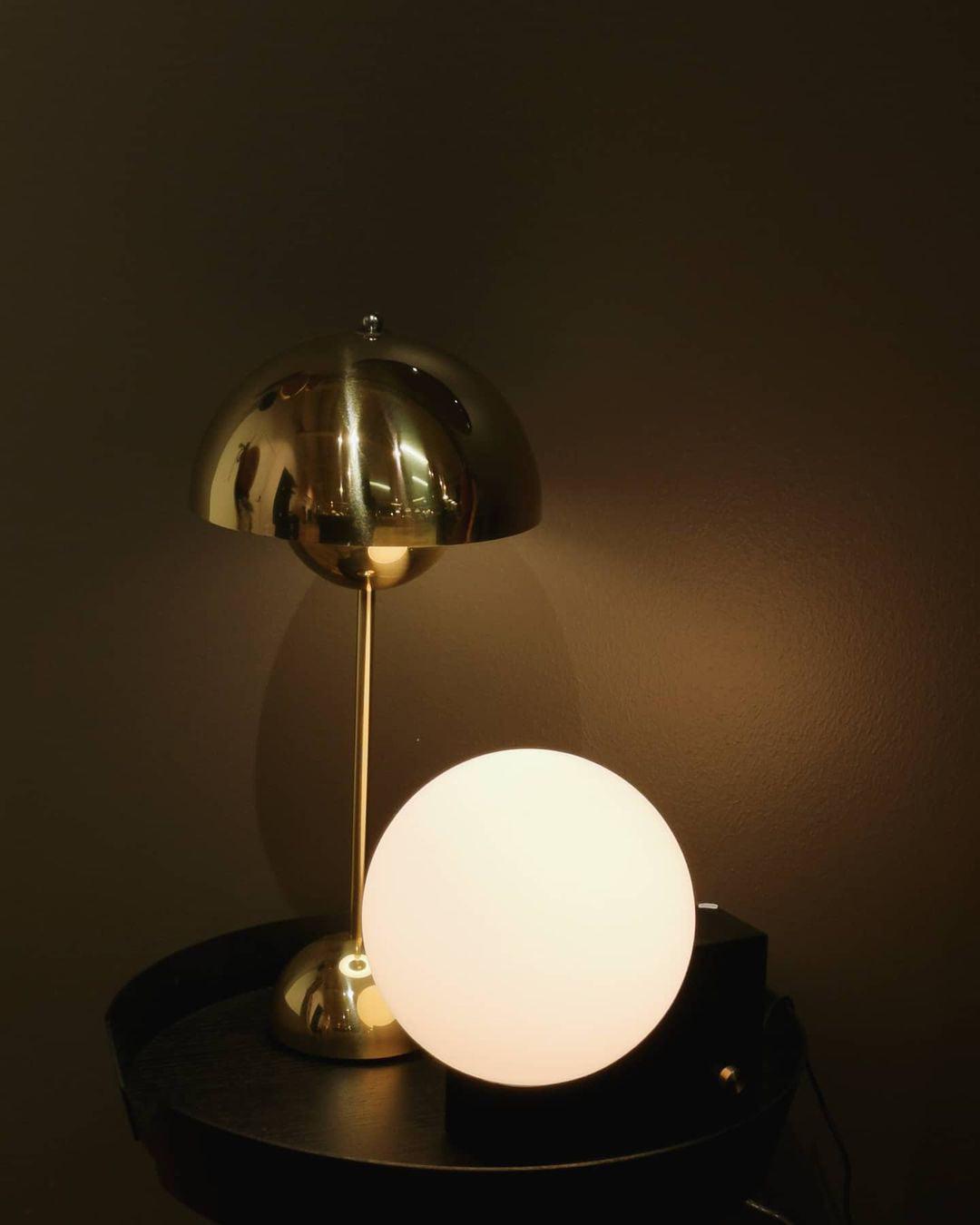 Modern Fusion Geometric Accent Table Lamp with Opaline Glass Orb and Metal Frame