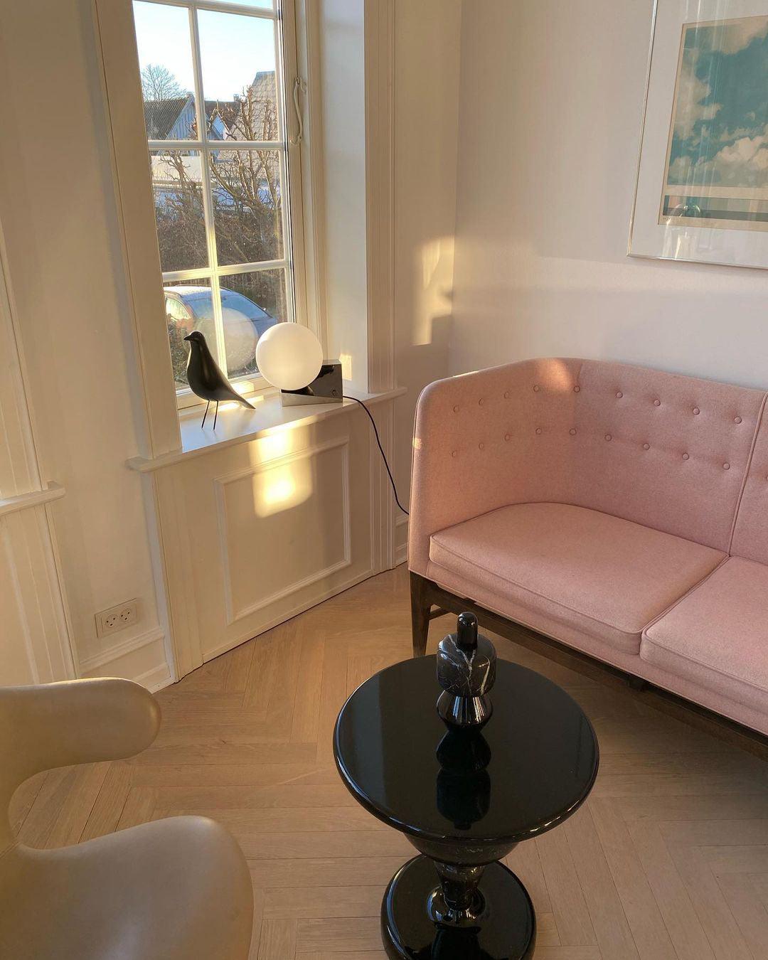 Modern Fusion Geometric Accent Table Lamp with Opaline Glass Orb and Metal Frame