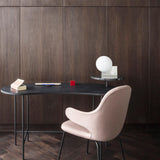 Modern Fusion Geometric Accent Table Lamp with Opaline Glass Orb and Metal Frame