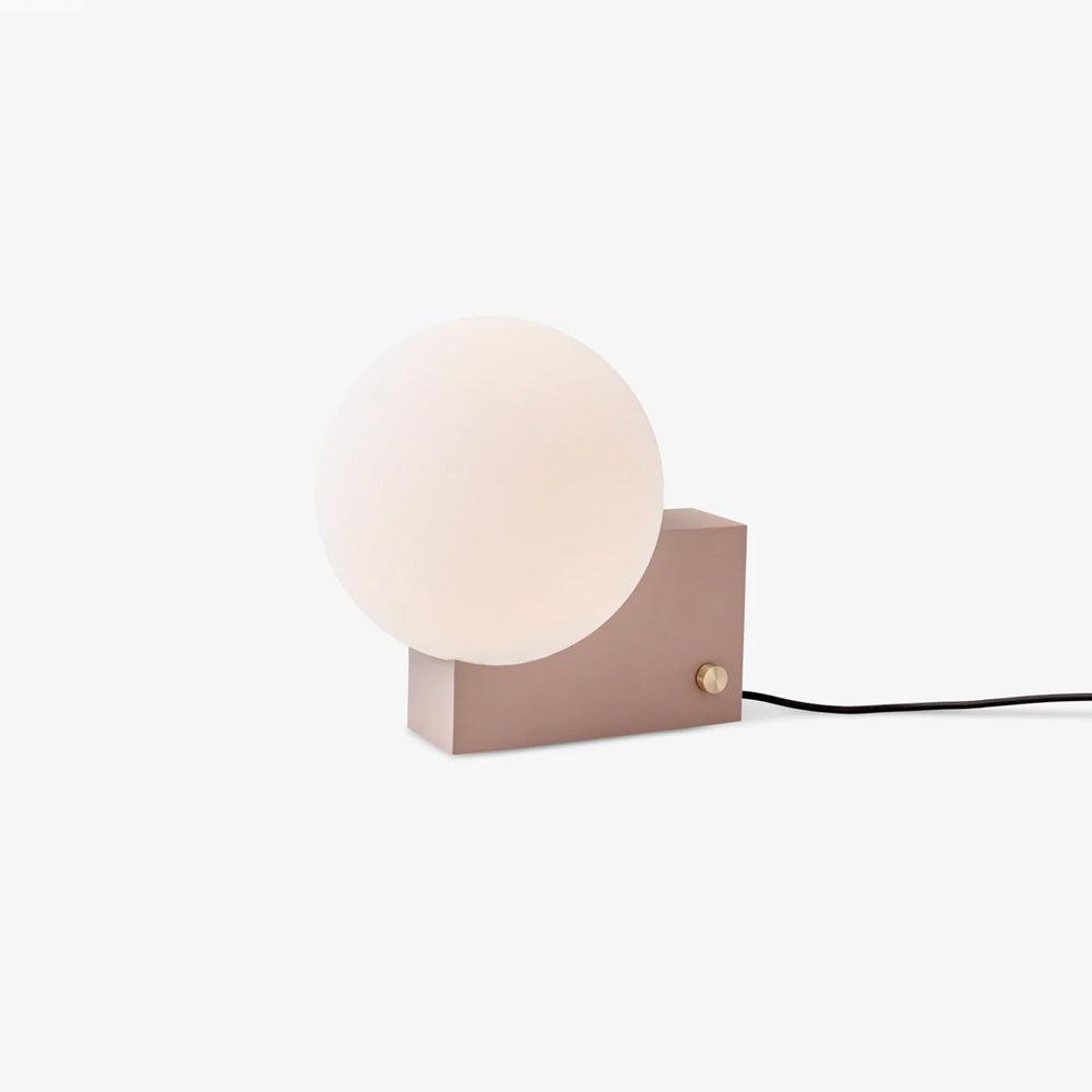 Modern Fusion Geometric Accent Table Lamp with Opaline Glass Orb and Metal Frame