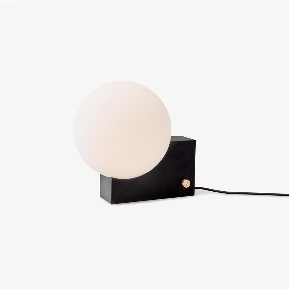 Modern Fusion Geometric Accent Table Lamp with Opaline Glass Orb and Metal Frame