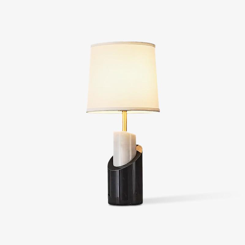 Jude Modern Marble Brass Table Lamp with Fabric Shade for Luxury Home Office and Bedside Lighting