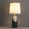 Jude Modern Marble Brass Table Lamp with Fabric Shade for Luxury Home Office and Bedside Lighting