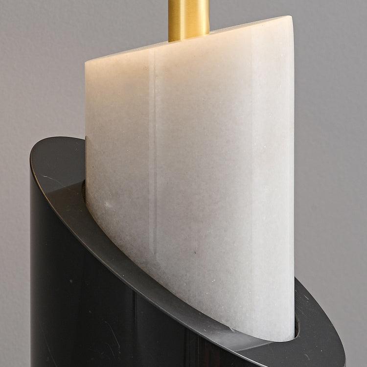 Jude Modern Marble Brass Table Lamp with Fabric Shade for Luxury Home Office and Bedside Lighting