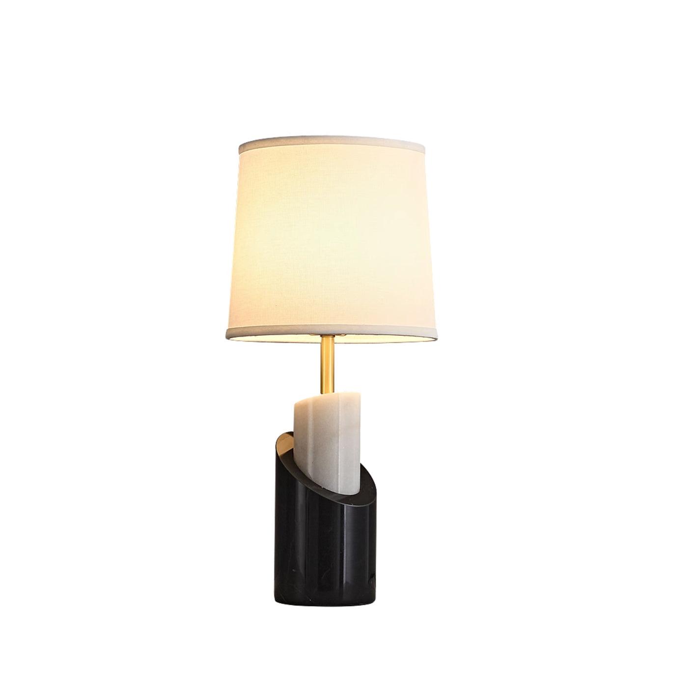 Jude Modern Marble Brass Table Lamp with Fabric Shade for Luxury Home Office and Bedside Lighting