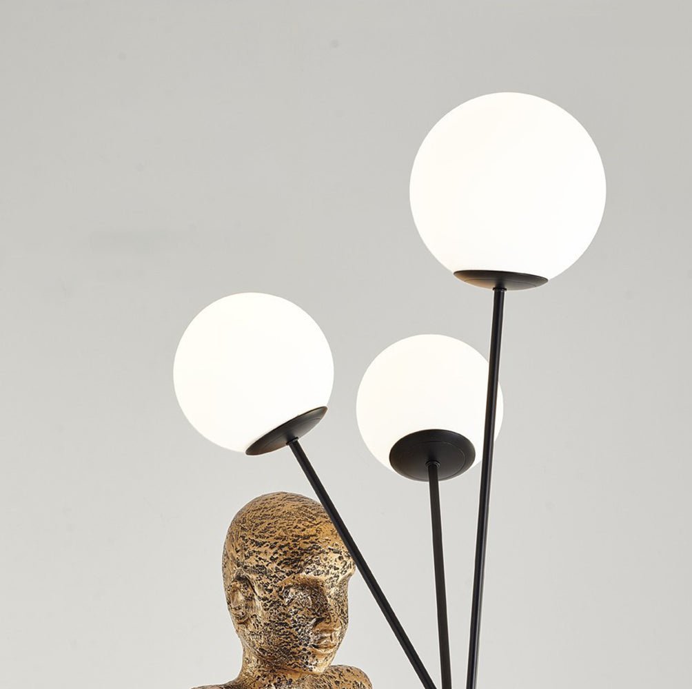 Modern Juggling Sculptor Standing Floor Lamp with Illuminated Glass Spheres