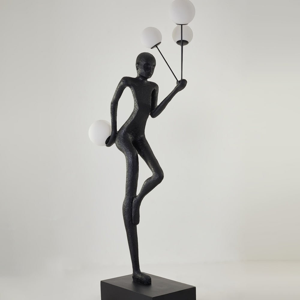 Modern Juggling Sculptor Standing Floor Lamp with Illuminated Glass Spheres