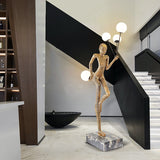 Modern Juggling Sculptor Standing Floor Lamp with Illuminated Glass Spheres