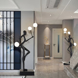 Modern Juggling Sculptor Standing Floor Lamp with Illuminated Glass Spheres
