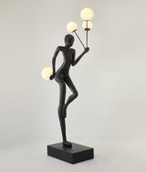 Modern Juggling Sculptor Standing Floor Lamp with Illuminated Glass Spheres