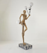 Modern Juggling Sculptor Standing Floor Lamp with Illuminated Glass Spheres
