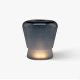 Jumelle Modern Mouth Blown Glass Side Table Lamp with Round Metal Base