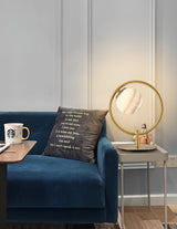 Jupiter Celestial Glass Globe Table Lamp with Gold and Blue Finish for Modern Bedrooms