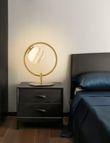 Jupiter Celestial Glass Globe Table Lamp with Gold and Blue Finish for Modern Bedrooms