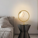 Jupiter Celestial Glass Globe Table Lamp with Gold and Blue Finish for Modern Bedrooms