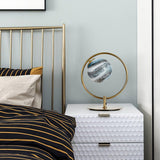 Jupiter Celestial Glass Globe Table Lamp with Gold and Blue Finish for Modern Bedrooms