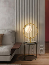 Jupiter Celestial Glass Globe Table Lamp with Gold and Blue Finish for Modern Bedrooms