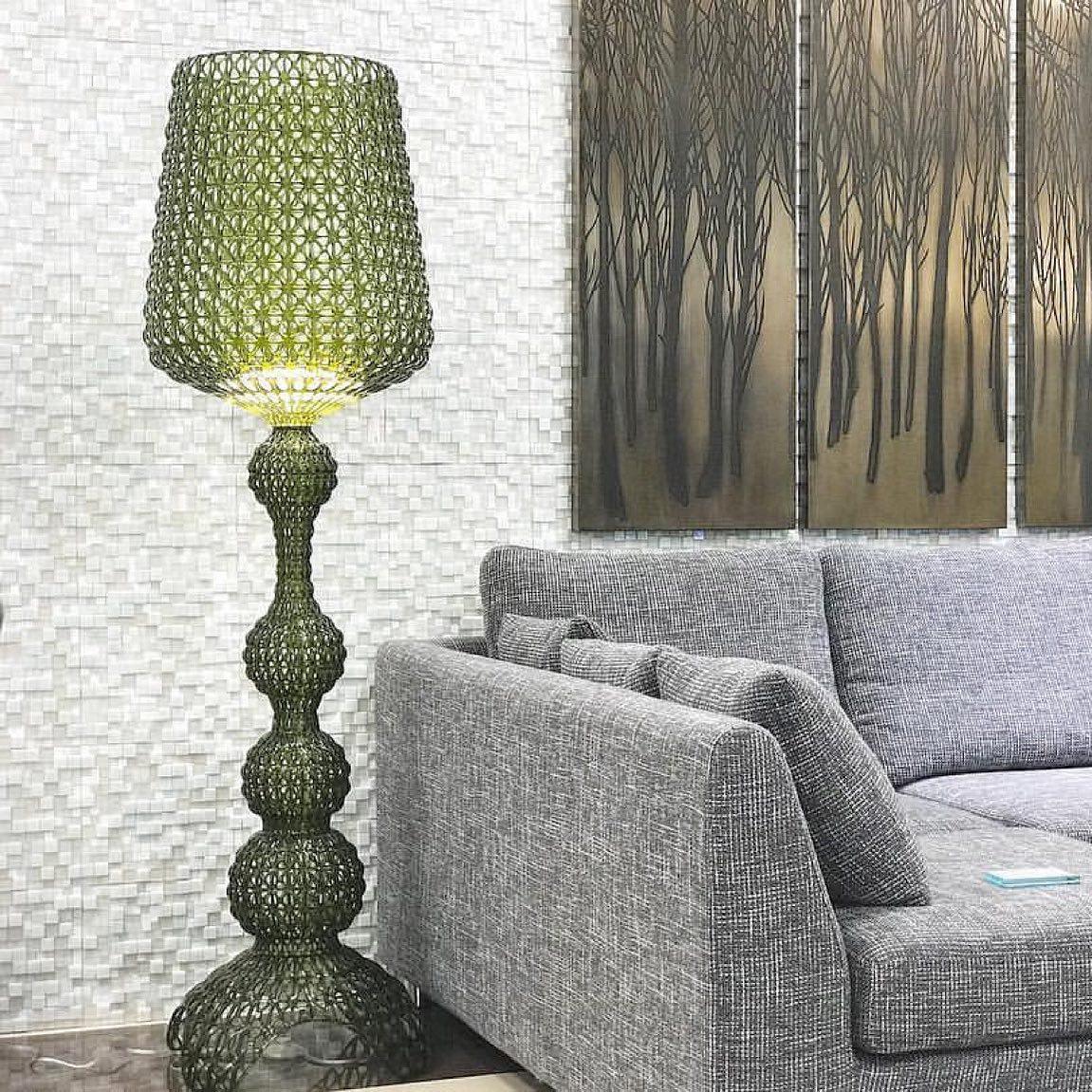 Modern Lace Design Acrylic Kabuki Floor Lamp with Integrated LED Dimmable Light