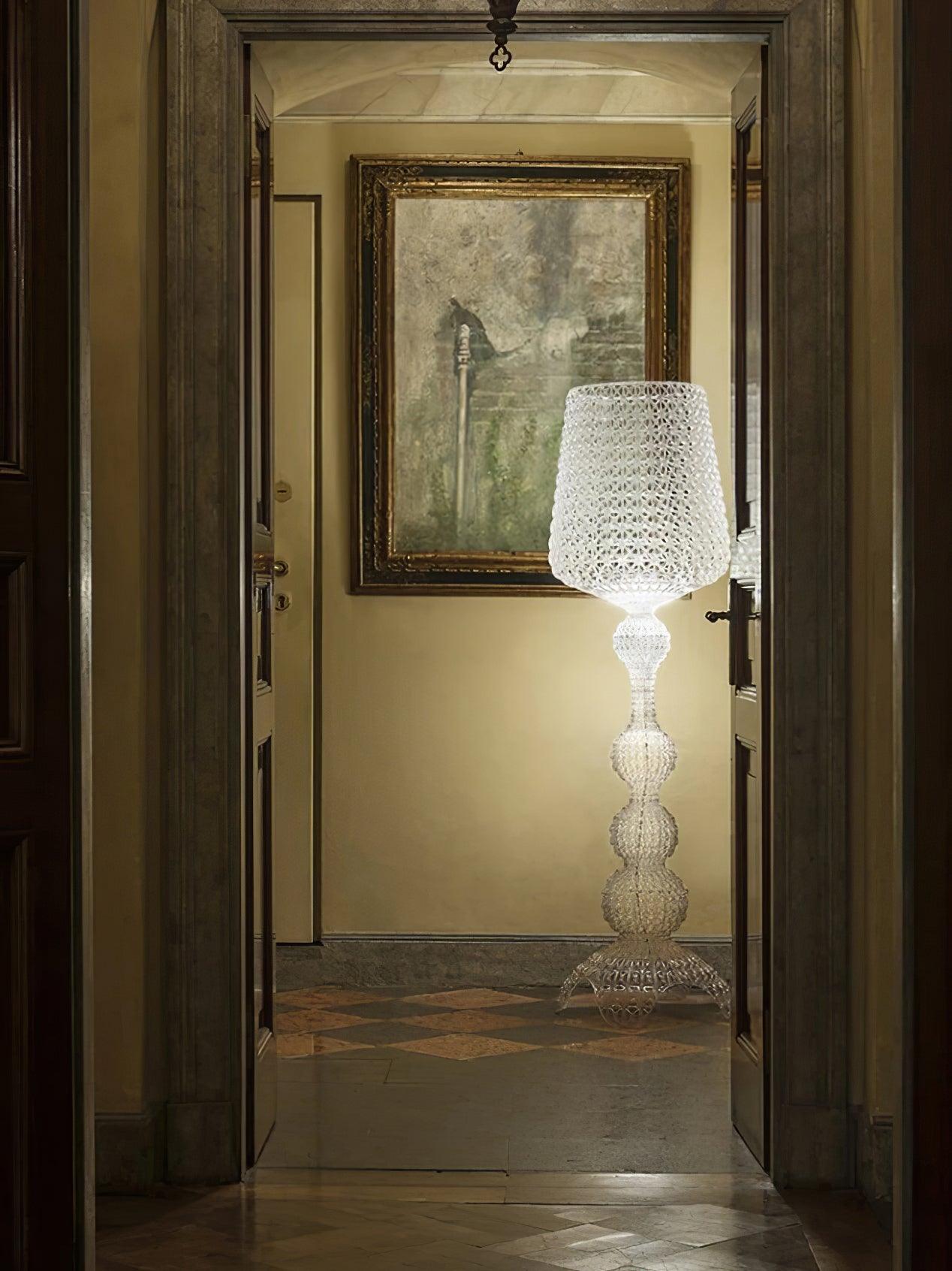 Modern Lace Design Acrylic Kabuki Floor Lamp with Integrated LED Dimmable Light