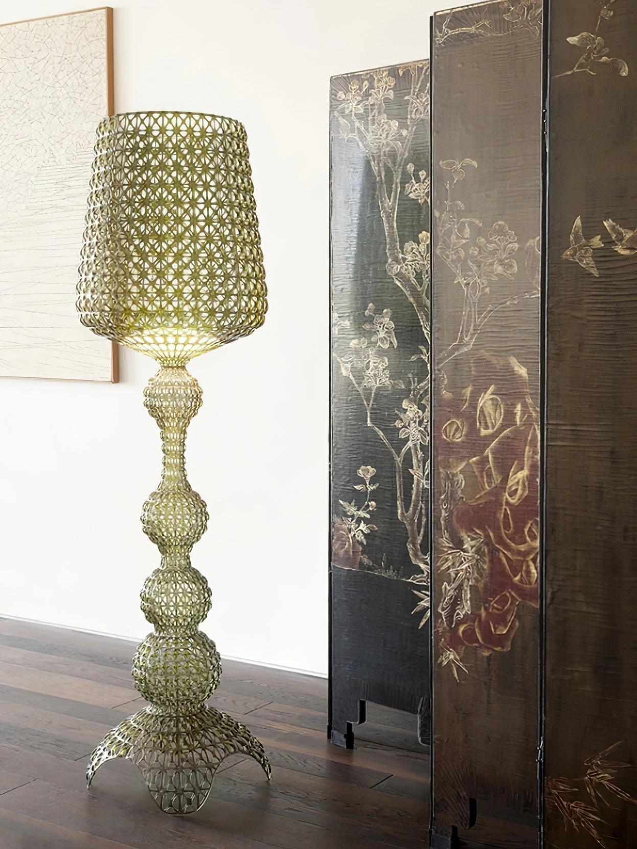 Modern Lace Design Acrylic Kabuki Floor Lamp with Integrated LED Dimmable Light
