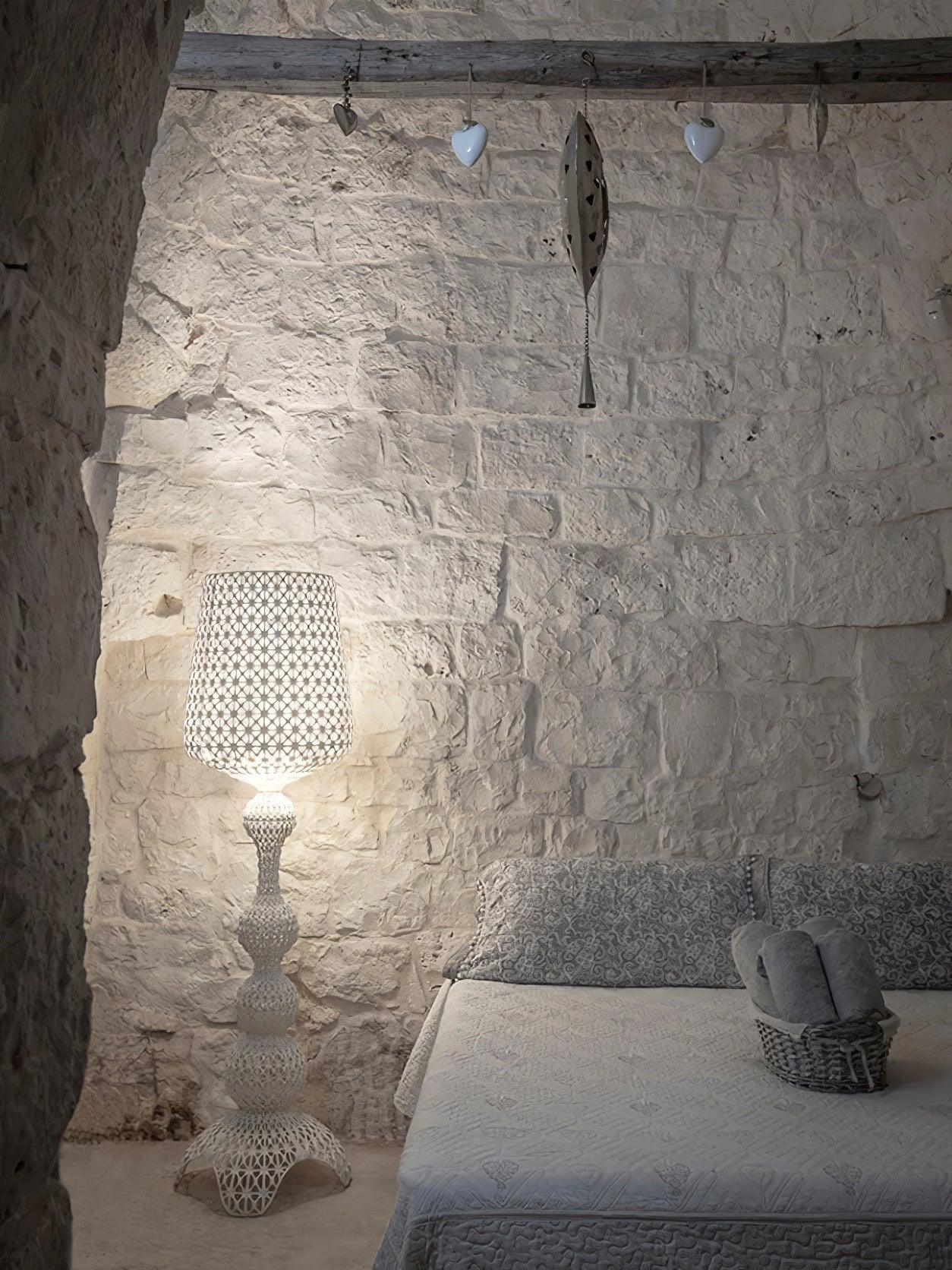 Modern Lace Design Acrylic Kabuki Floor Lamp with Integrated LED Dimmable Light