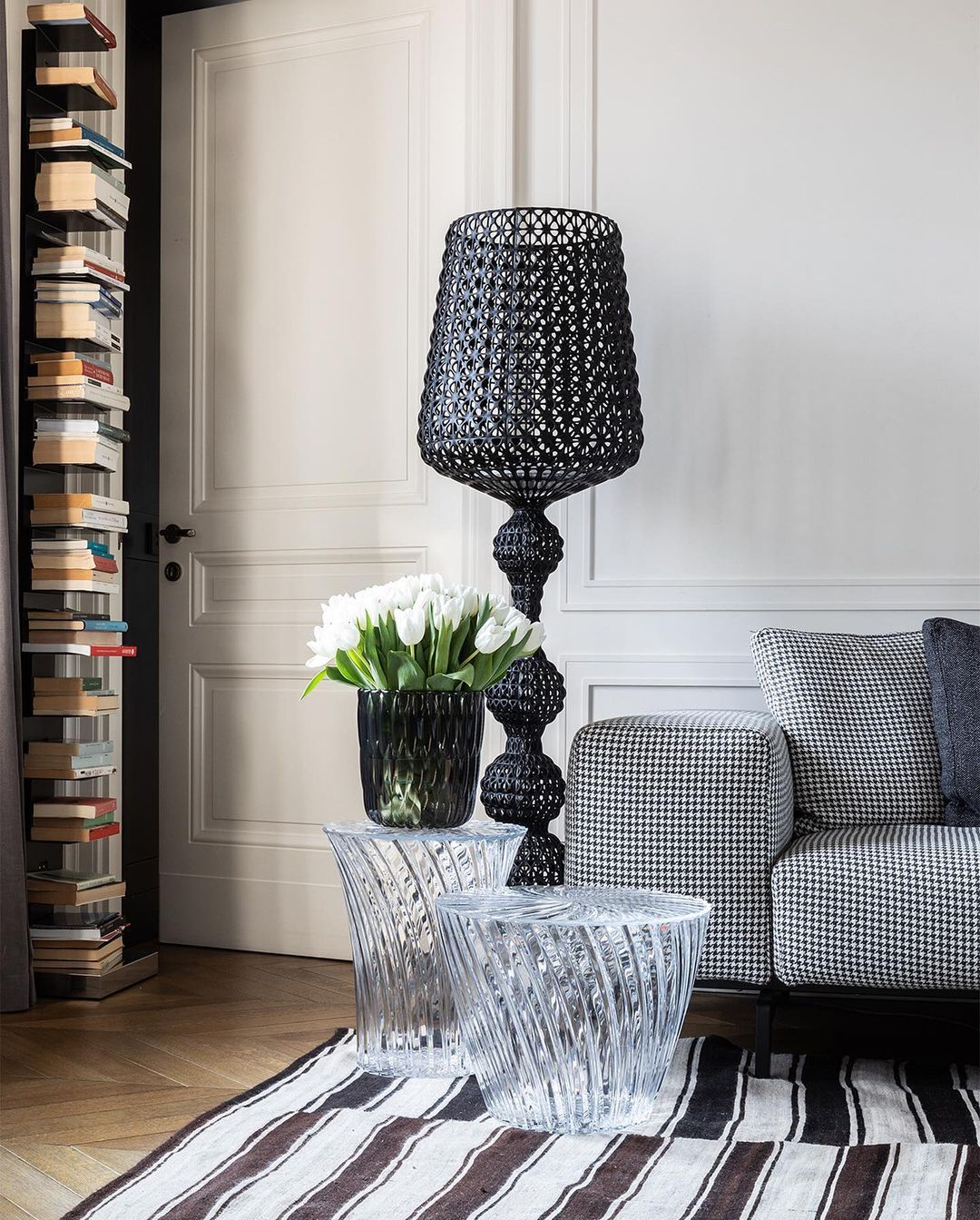 Modern Lace Design Acrylic Kabuki Floor Lamp with Integrated LED Dimmable Light