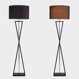 Modern Kaden Black Tripod Floor Lamp with Linen Drum Shade for Living Room and Office