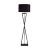Modern Kaden Black Tripod Floor Lamp with Linen Drum Shade for Living Room and Office