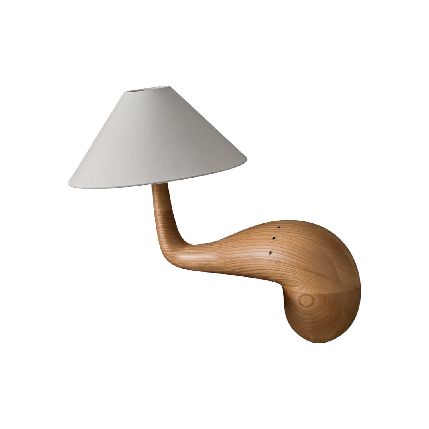 Modern Pine Wood Desk Lamp with White Fabric Shade for Bedside and Office
