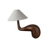 Modern Pine Wood Desk Lamp with White Fabric Shade for Bedside and Office