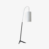 Modern Arched Kalmar Floor Lamp with Tissue Paper Shade and Chrome Finish