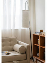 Modern Arched Kalmar Floor Lamp with Tissue Paper Shade and Chrome Finish