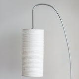 Modern Arched Kalmar Floor Lamp with Tissue Paper Shade and Chrome Finish