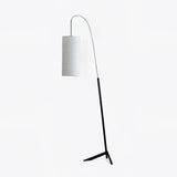 Modern Arched Kalmar Floor Lamp with Tissue Paper Shade and Chrome Finish