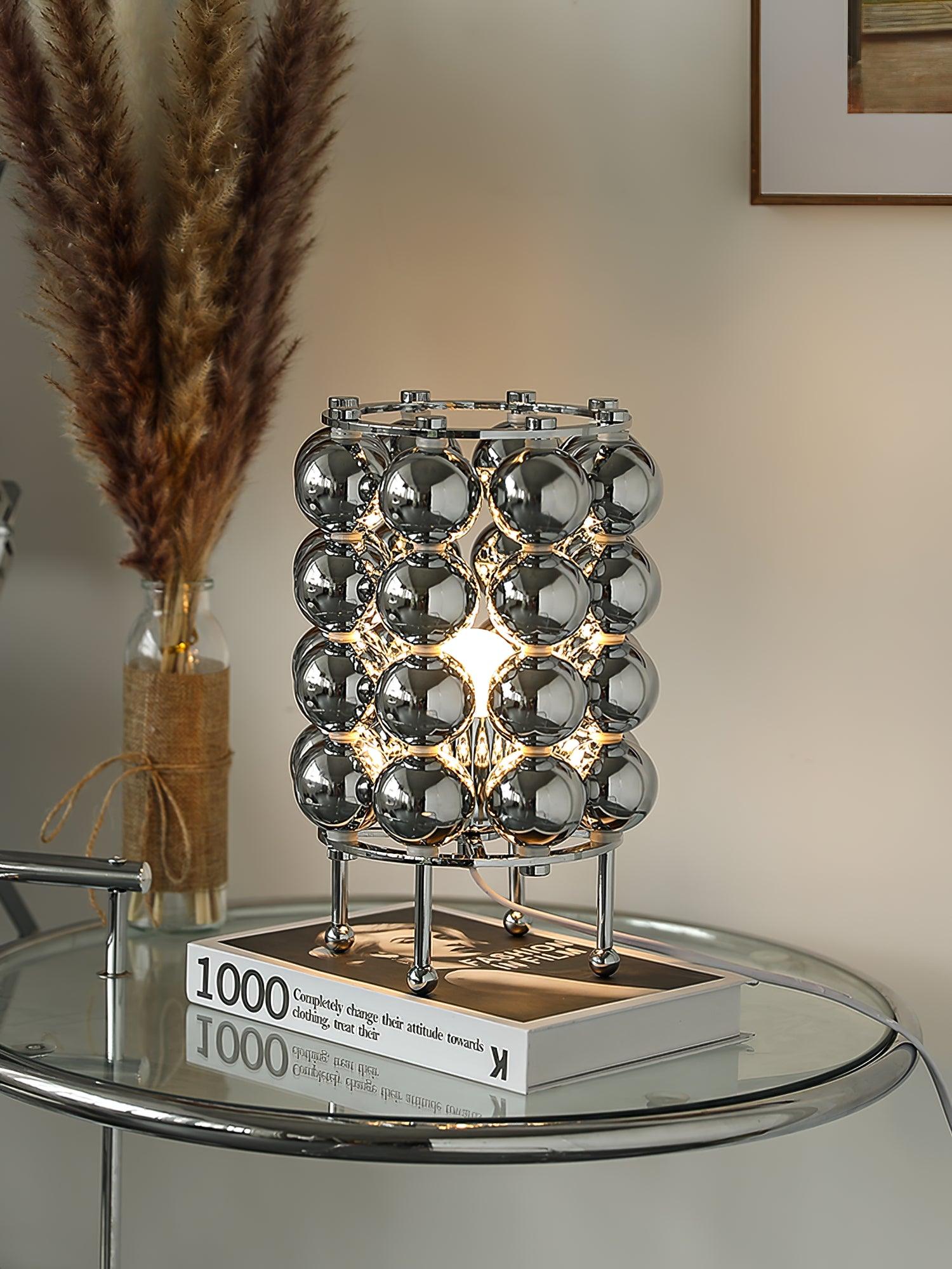 Modern Chrome Spherical Stainless Steel Table Lamp for Contemporary Desk and Reading