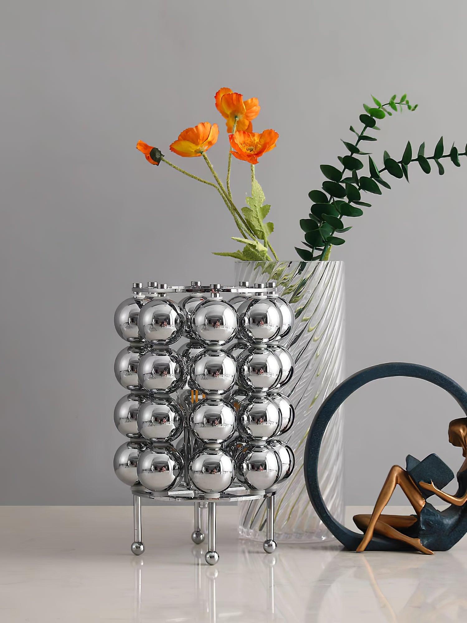 Modern Chrome Spherical Stainless Steel Table Lamp for Contemporary Desk and Reading