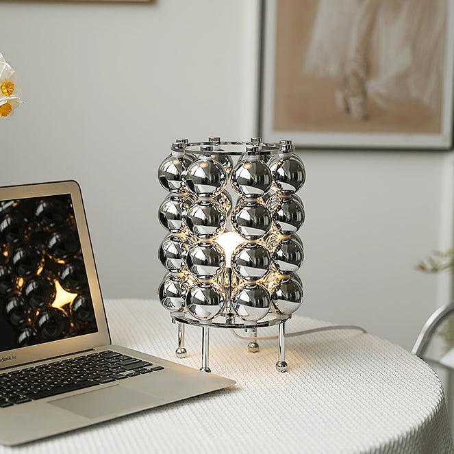 Modern Chrome Spherical Stainless Steel Table Lamp for Contemporary Desk and Reading