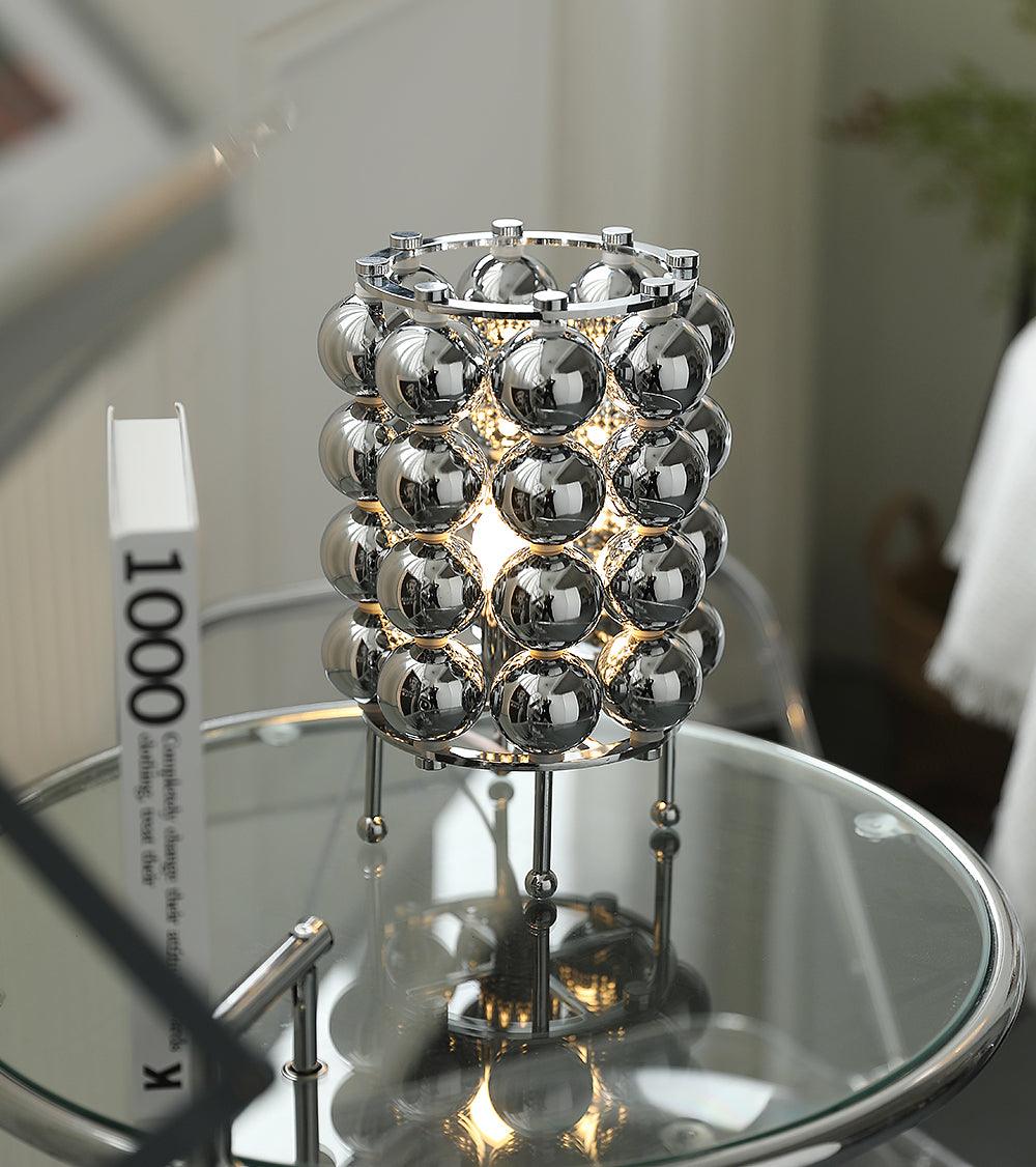 Modern Chrome Spherical Stainless Steel Table Lamp for Contemporary Desk and Reading