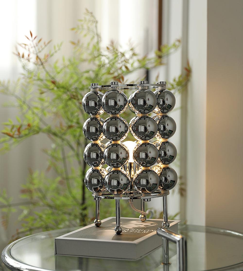 Modern Chrome Spherical Stainless Steel Table Lamp for Contemporary Desk and Reading