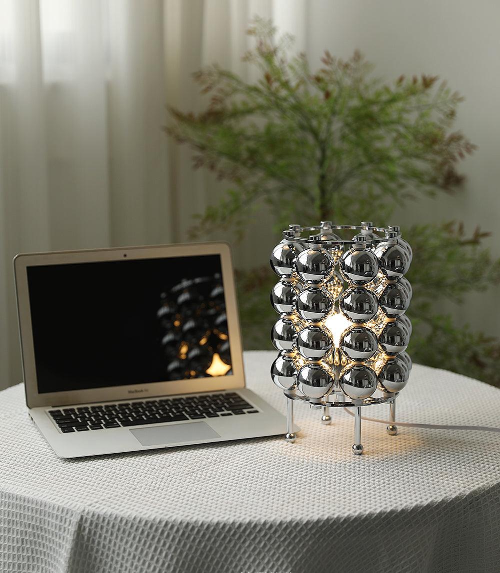 Modern Chrome Spherical Stainless Steel Table Lamp for Contemporary Desk and Reading
