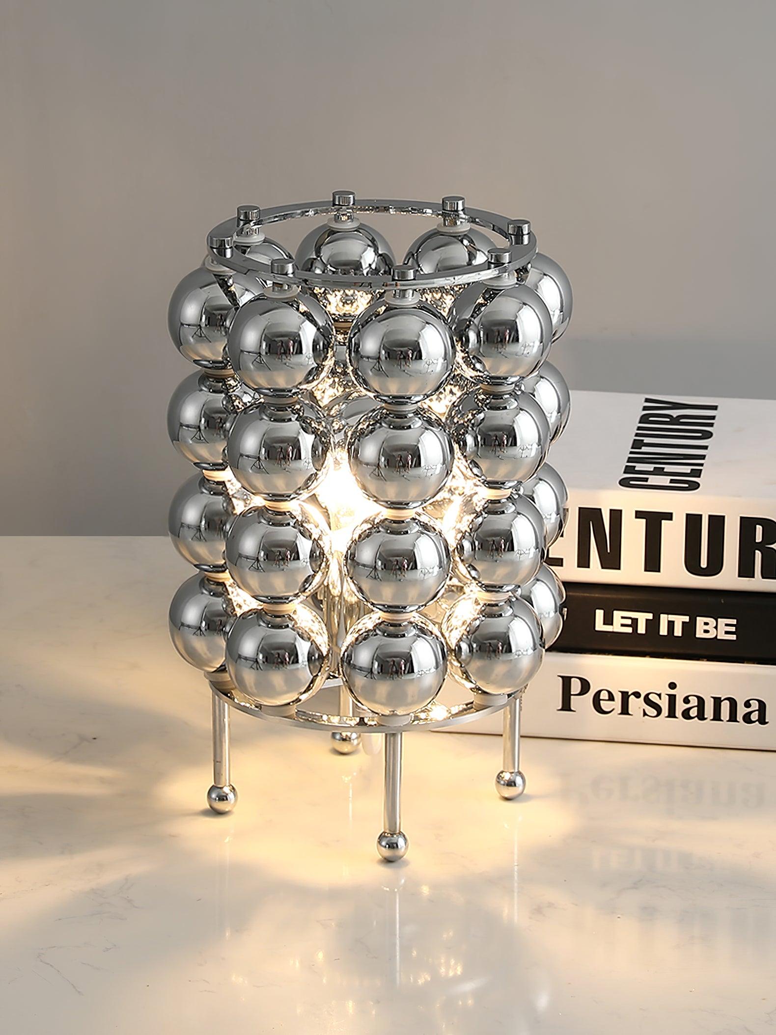 Modern Chrome Spherical Stainless Steel Table Lamp for Contemporary Desk and Reading