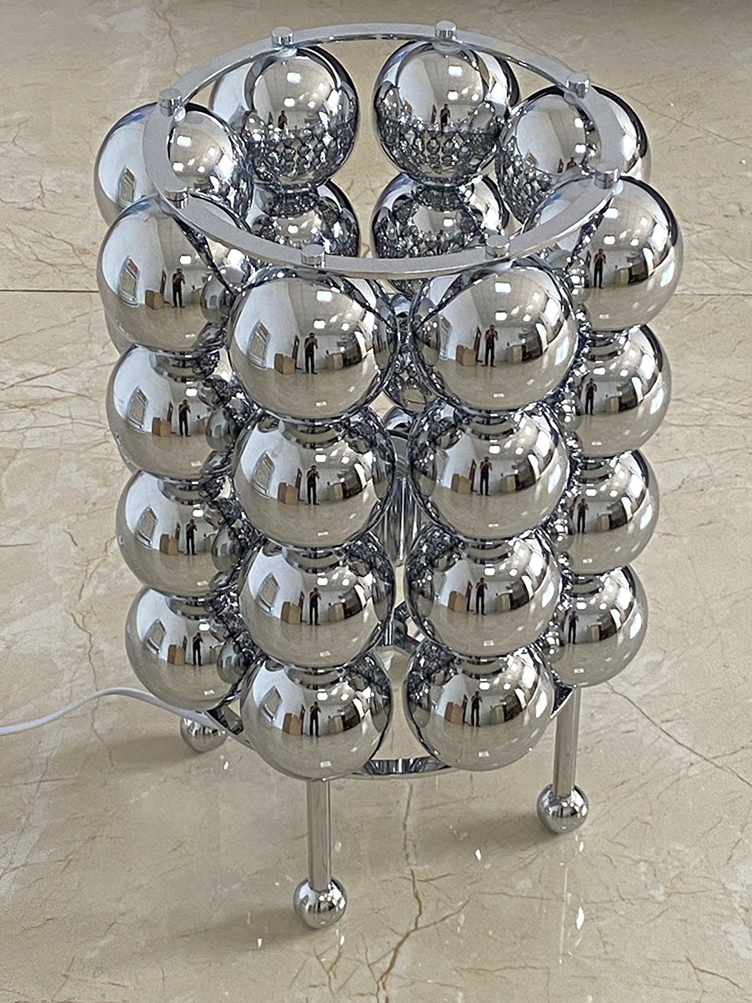 Modern Chrome Spherical Stainless Steel Table Lamp for Contemporary Desk and Reading