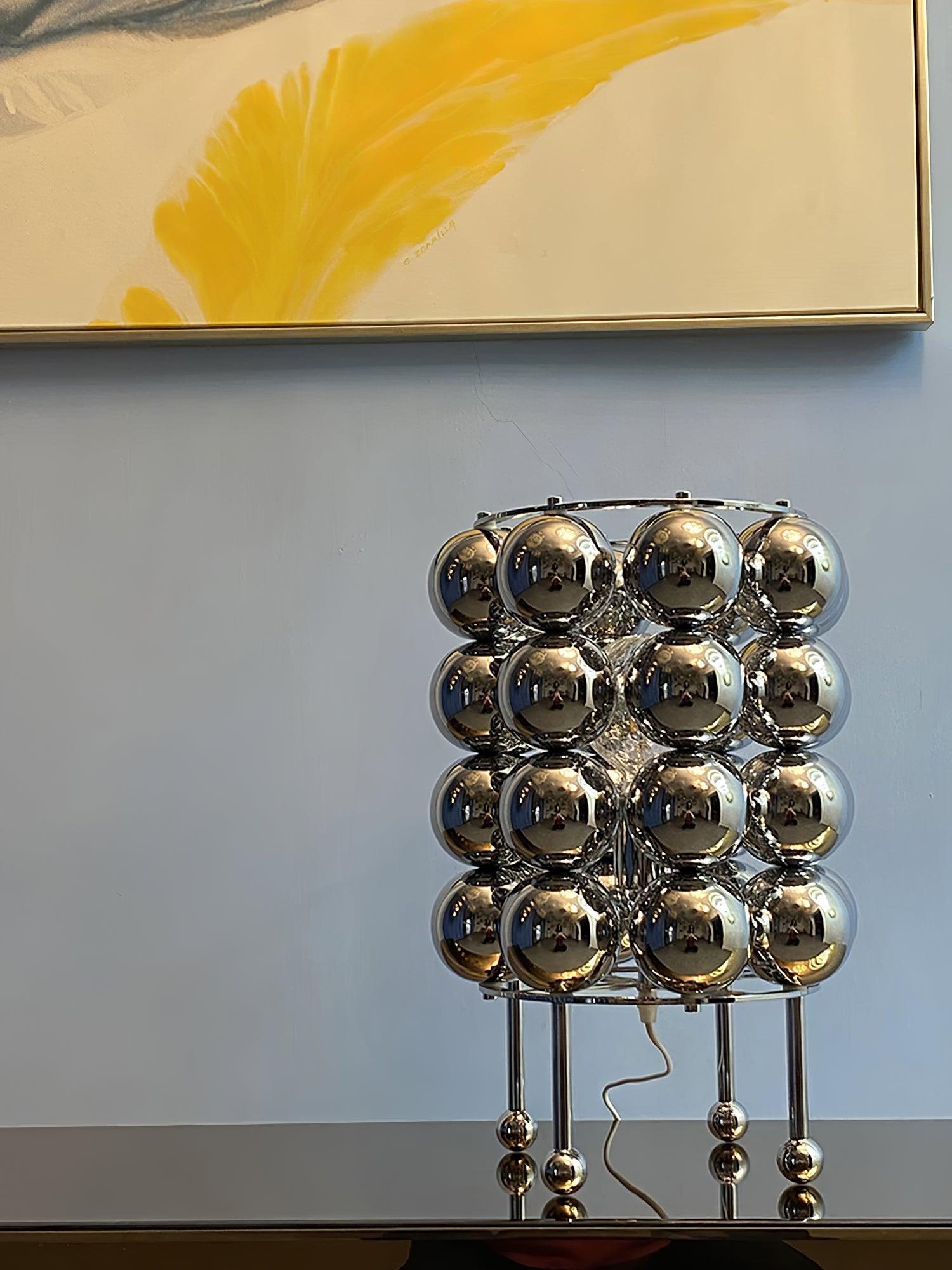 Modern Chrome Spherical Stainless Steel Table Lamp for Contemporary Desk and Reading