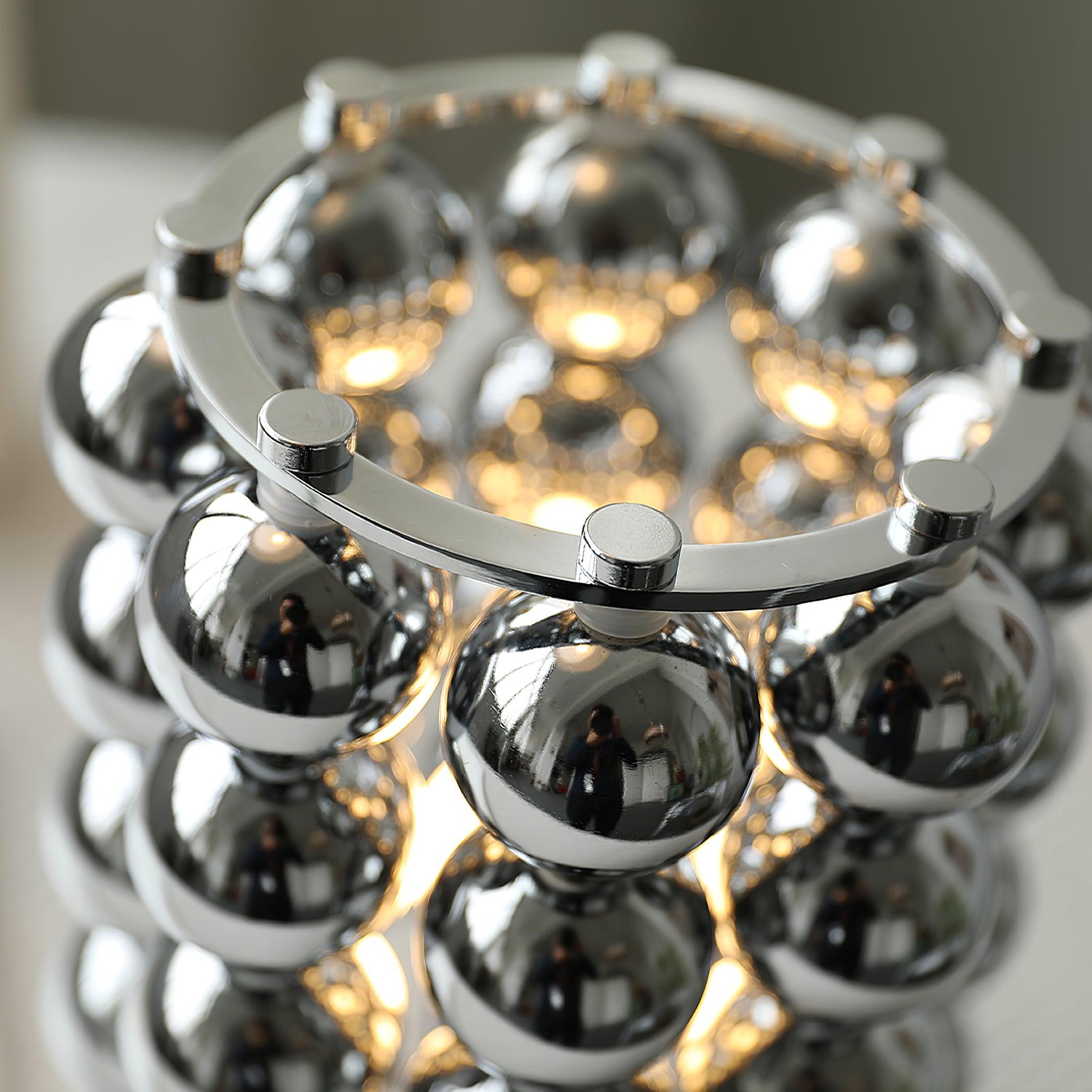 Modern Chrome Spherical Stainless Steel Table Lamp for Contemporary Desk and Reading