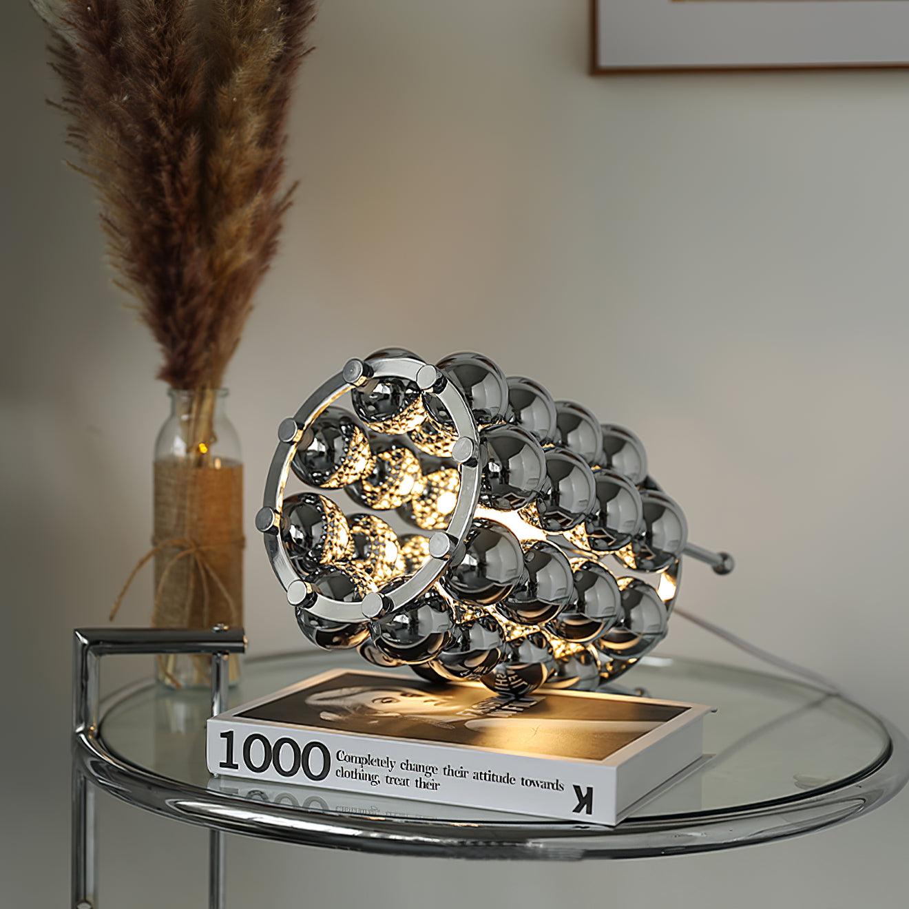 Modern Chrome Spherical Stainless Steel Table Lamp for Contemporary Desk and Reading