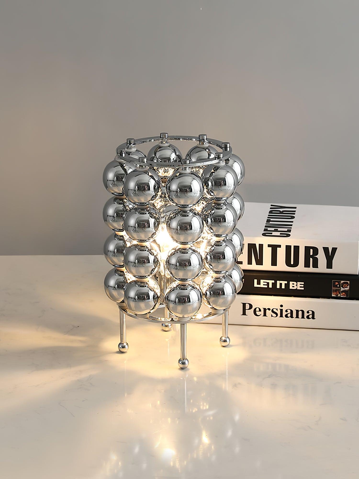 Modern Chrome Spherical Stainless Steel Table Lamp for Contemporary Desk and Reading