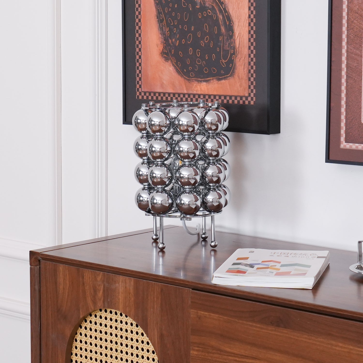 Modern Chrome Spherical Stainless Steel Table Lamp for Contemporary Desk and Reading